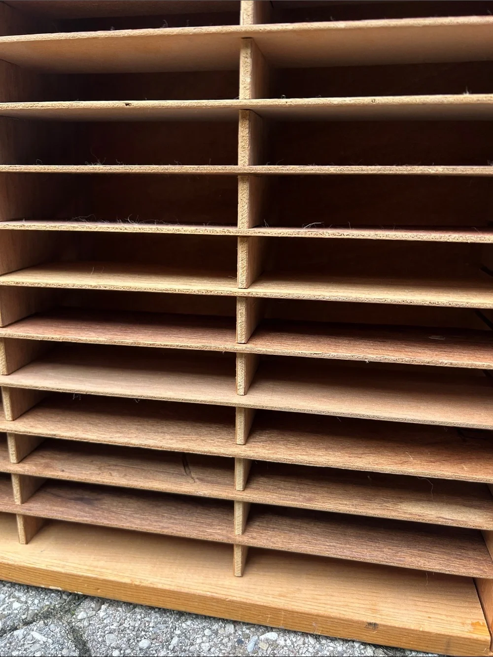 Vintage NAPA VALLEY BOX COMPABY Wooden Storage Rack crate with 48 Slots